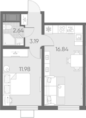 Купить двухкомнатную квартиру в новостройках у метро Автово в Санкт-Петербурге. Вариант № 6890612, 0, площадь -  квм, цена 9759449 рублей