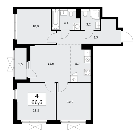Купить многокомнатную квартиру в ЖК Бунинские кварталы в Москве. Вариант № 489442, 0, площадь -  квм, цена 17331984 рублей