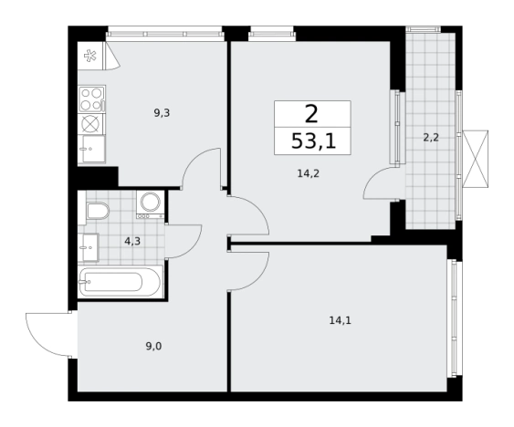 Купить двухкомнатную квартиру в ЖК Бунинские кварталы в Москве. Вариант № 489563, 0, площадь -  квм, цена 22316868 рублей