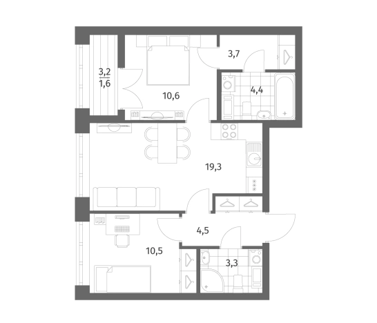 Купить трехкомнатную квартиру в ЖК NEWПИТЕР в Ленинградской области. Вариант № 5258748, 0, площадь -  квм, цена 10334000 рублей