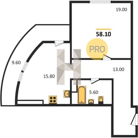 Купить однокомнатную квартиру в Приморском крае. Вариант № 72339, 0, площадь -  квм, цена 4394100 рублей