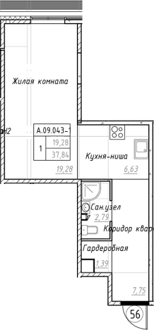 Купить Студию в новостройках на улице Малоохтинский проспект в Санкт-Петербурге. Вариант № 88561, 0, площадь -  квм, цена 13187240 рублей