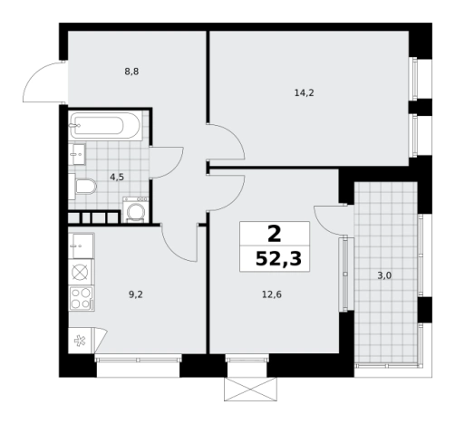 Купить двухкомнатную квартиру в ЖК Бунинские кварталы в Москве. Вариант № 836530, 0, площадь -  квм, цена 19644403 рублей