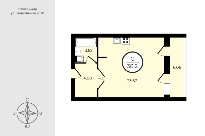 Купить квартиру в ЖК Загородный парк в Владимире. Вариант № 114441, 2, площадь -  квм, цена 5362000 рублей
