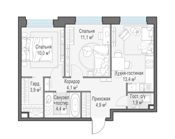 Купить двухкомнатную квартиру в новостройках в ЖК Белый Grad в Мытищах. Вариант № 166351, 0, площадь -  квм, цена 12230000 рублей