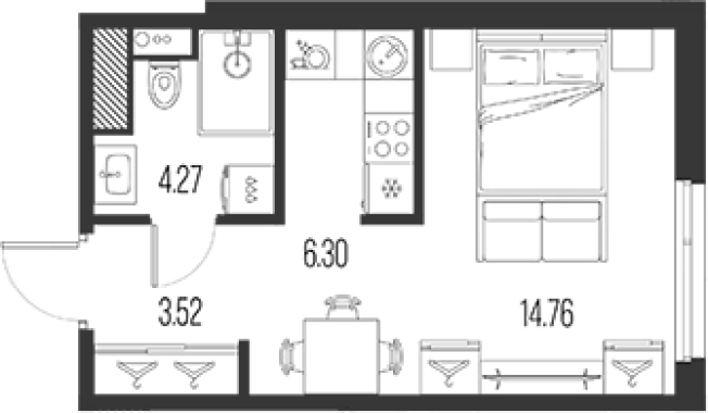 Купить Студию у метро Горный институт в Санкт-Петербурге. Вариант № 4837816, 0, площадь -  квм, цена 12455411 рублей