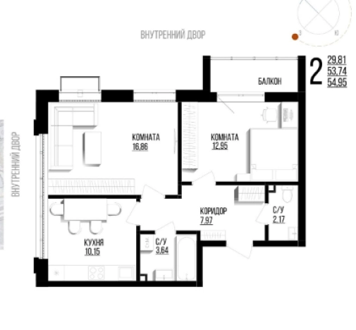 Купить квартиру в новостройках в Белгородской области. Вариант № 169530, 0, площадь -  квм, цена 6030170 рублей