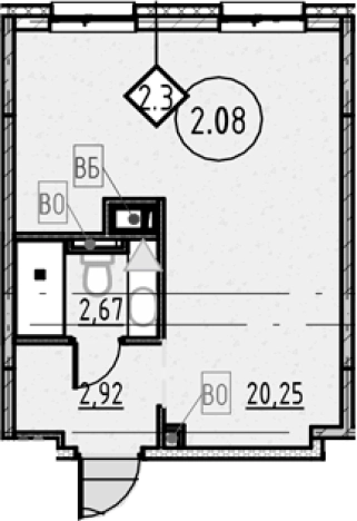 Купить Студию в новостройках у метро Обухово в Санкт-Петербурге. Вариант № 4162856, 0, площадь -  квм, цена 6053660 рублей