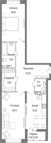 Купить двухкомнатную квартиру в ЖК Riga Hills (Рига Хиллс) в Московской области. Вариант № 138805, 0, площадь -  квм, цена 14836800 рублей