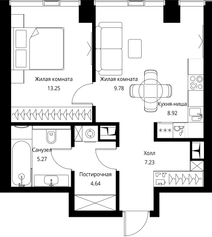 Купить однокомнатную квартиру у метро Мякинино в Москве. Вариант № 363562, 0, площадь -  квм, цена 21489884 рублей