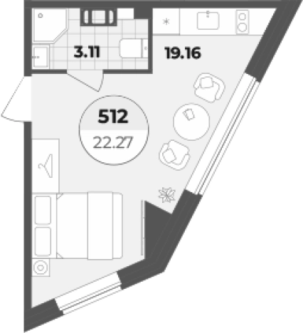 Купить Студию в районе Центральный в Санкт-Петербурге. Вариант № 6855389, 0, площадь -  квм, цена 8698662 рублей