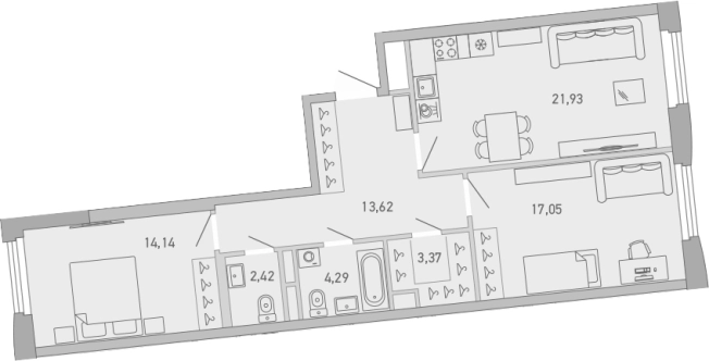 Купить двухкомнатную квартиру в районе Приморский в Санкт-Петербурге. Вариант № 9145227, 0, площадь -  квм, цена 32664378 рублей
