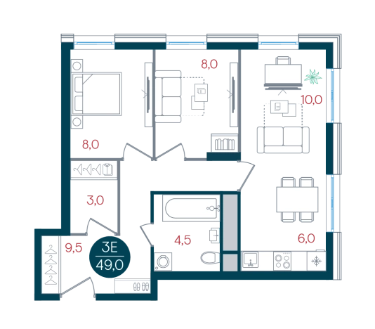 Купить трехкомнатную квартиру у метро Кантемировская в Москве. Вариант № 8948512, 0, площадь -  квм, цена 18117715 рублей