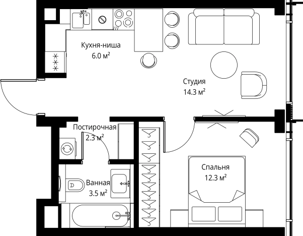Купить квартиру в ЖК Symphony 34 в Москве. Вариант № 161765, 0, площадь - квм, цена 36483840.0000 рублей