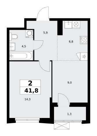 Купить двухкомнатную квартиру в ЖК Дзен-кварталы в Москве. Вариант № 3354038, 0, площадь -  квм, цена 16854596 рублей