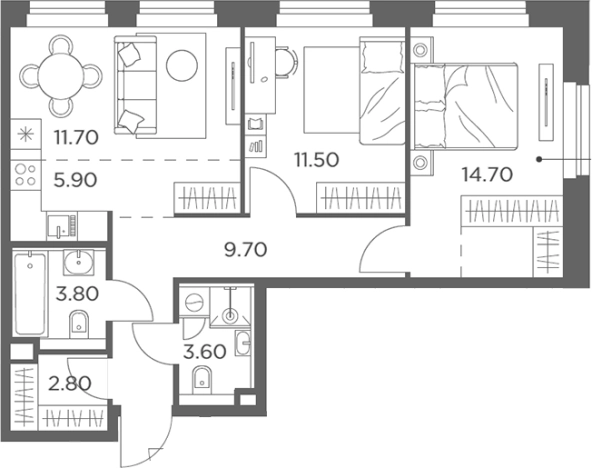 Купить трехкомнатную квартиру в ЖК Белый Град в Мытищах. Вариант № 188427, 0, площадь -  квм, цена 11883644 рублей