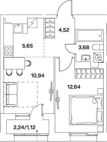 Купить двухкомнатную квартиру в ЮВАО в Москве. Вариант № 3573527, 0, площадь -  квм, цена 15609974 рублей