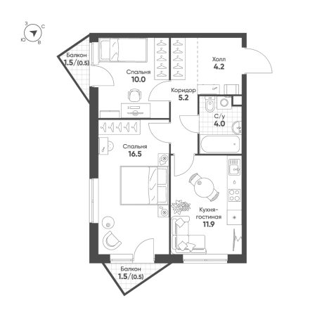 Купить квартиру на улице 3-я Гражданская в Москве. Вариант № 6692608, 0, площадь - квм, цена 30310501 рублей