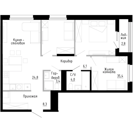 Купить квартиру в ЖК "7Я" в Владивостоке. Вариант № 9768552, 0, площадь -  квм, цена 15512400 рублей