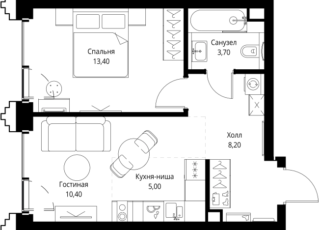 Купить однокомнатную квартиру в новостройках у метро Давыдково в Москве. Вариант № 10349669, 0, площадь -  квм, цена 25966600 рублей