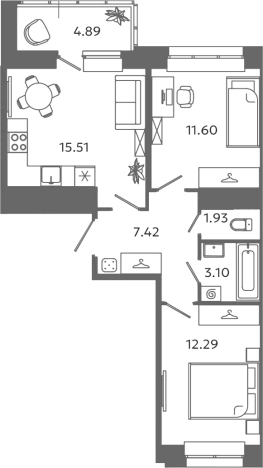 Купить квартиру в ЖК Загляденье в Ленинградской области. Вариант № 6631888, 0, площадь -  квм, цена 7695714 рублей