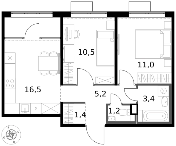 Купить двухкомнатную квартиру у метро Физтех в Химках. Вариант № 9712354, 0, площадь -  квм, цена 13776000 рублей