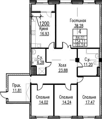 Купить пятикомнатную квартиру в Санкт-Петербурге. Вариант № 75760, 0, площадь -  квм, цена 107991930 рублей