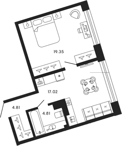 Купить двухкомнатную квартиру в ЖК 17/33 в Санкт-Петербурге. Вариант № 4159405, 0, площадь -  квм, цена 30061364 рублей