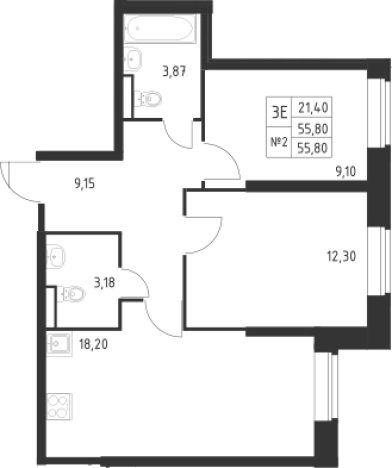 Купить трехкомнатную квартиру в ЖК Живи! В Рыбацком в Санкт-Петербурге. Вариант № 6632634, 0, площадь -  квм, цена 15207428 рублей