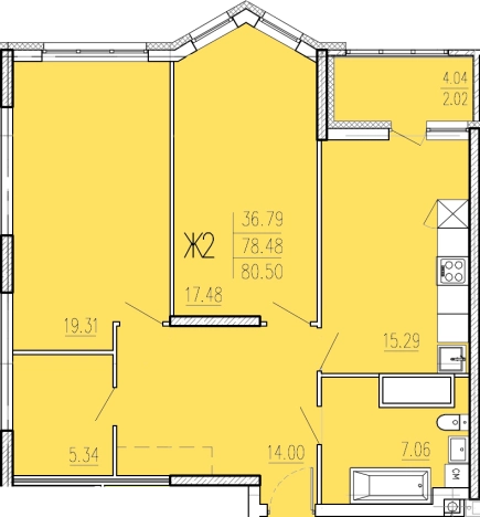 Купить двухкомнатную квартиру на вторичке на улице 2-й Виноградный проезд в Пензе. Вариант № 67526, 0, площадь -  квм, цена 6971300 рублей