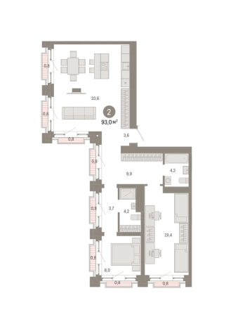 . Вариант № 8468093, 0, площадь - 93 квм, цена 29550000 рублей