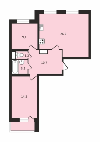 Купить двухкомнатную квартиру в районе Красногвардейский в Санкт-Петербурге. Вариант № 7870990, 19, площадь -  квм, цена 23850000 рублей