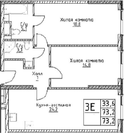 Купить трехкомнатную квартиру в новостройках в ЖК Nametkin Tower в Москве. Вариант № 10306683, 0, площадь -  квм, цена 26769240 рублей