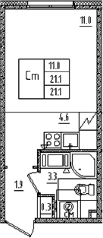 Купить Студию на улице Товарищеский проспект в Санкт-Петербурге. Вариант № 7572807, 0, площадь -  квм, цена 6411235 рублей