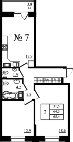 Купить трехкомнатную квартиру на улице проспект 25 Октября в Гатчине. Вариант № 7260093, 0, площадь -  квм, цена 10888904 рублей