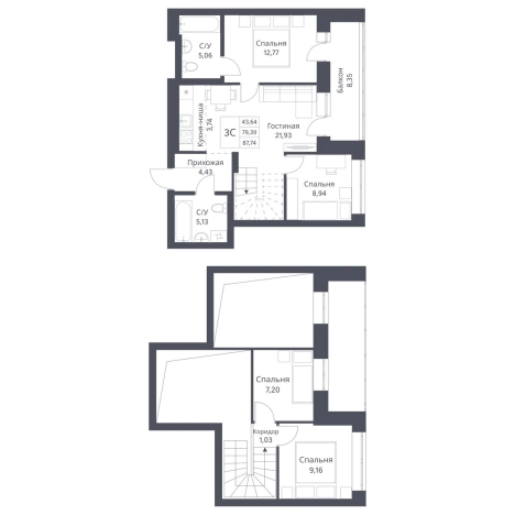 Купить трехкомнатную квартиру на улице Игарская в Новосибирске. Вариант № 10058141, 0, площадь -  квм, цена 12456000 рублей