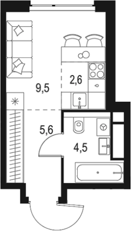 Купить Студию в новостройках у метро Мичуринский проспект в Москве. Вариант № 203056, 0, площадь -  квм, цена 11421743 рублей