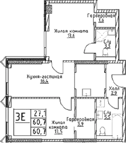 Купить трехкомнатную квартиру у метро Воронцовская в Москве. Вариант № 10307861, 0, площадь -  квм, цена 22070520 рублей