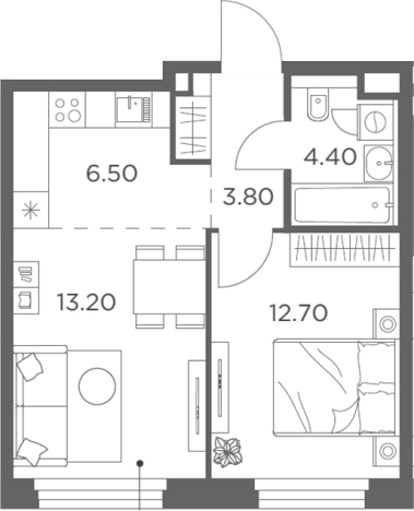 Купить двухкомнатную квартиру в ЖК Белый Град в Мытищах. Вариант № 206352, 0, площадь -  квм, цена 9585619 рублей