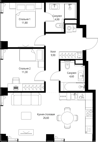 Купить квартиру в ЖК VEER в Москве. Вариант № 5845871, 0, площадь - квм, цена 39594300 рублей