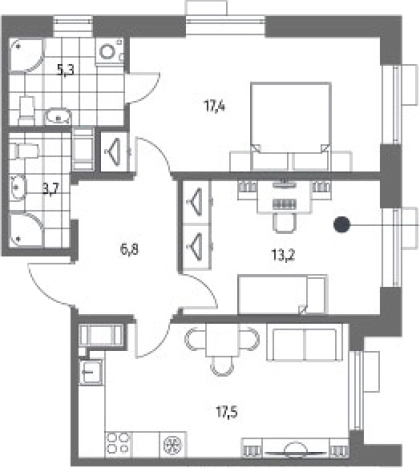 Купить трехкомнатную квартиру в ЖК Парусная 1 в Санкт-Петербурге. Вариант № 7265878, 0, площадь -  квм, цена 22522000 рублей