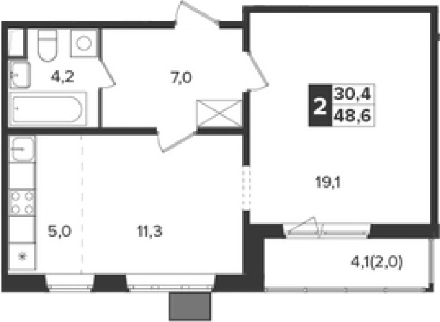 Купить двухкомнатную квартиру в новостройках в Видном. Вариант № 9836958, 0, площадь -  квм, цена 13423700 рублей
