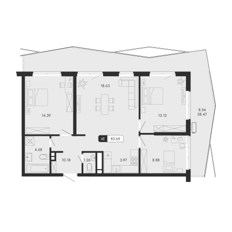 Купить многокомнатную квартиру в Республике Крым. Вариант № 155527, 0, площадь -  квм, цена 33958791 рублей