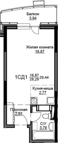 Купить Студию в Фрязине. Вариант № 156453, 0, площадь -  квм, цена 4563200 рублей