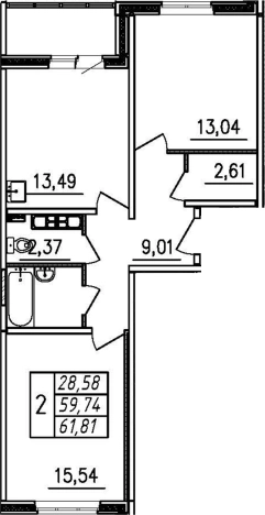 Купить двухкомнатную квартиру на улице Школьная в Санкт-Петербурге. Вариант № 6887950, 0, площадь -  квм, цена 10816750 рублей