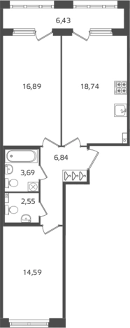 Купить трехкомнатную квартиру в ЖК Б15 в Санкт-Петербурге. Вариант № 6241558, 0, площадь -  квм, цена 21205500 рублей