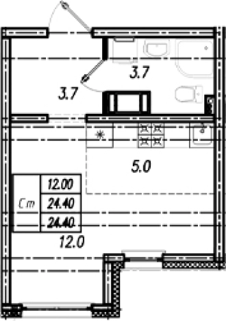 Купить Студию в ЖК Цветной город в Санкт-Петербурге. Вариант № 9635644, 0, площадь -  квм, цена 4287519 рублей