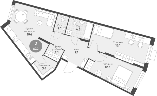 Купить трехкомнатную квартиру на вторичке на улице проспект Авиаторов Балтики в Мурине. Вариант № 8780545, 0, площадь -  квм, цена 13691033 рублей