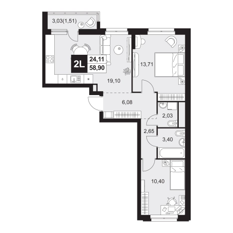 Купить трехкомнатную квартиру в новостройках в Микрорайоне Тепличный, Первомайский район в Пензе. Вариант № 9237532, 0, площадь -  квм, цена 6726380 рублей