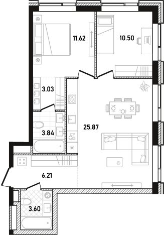 Купить двухкомнатную квартиру в ЖК Republic в Москве. Вариант № 122511, 0, площадь -  квм, цена 40147136 рублей